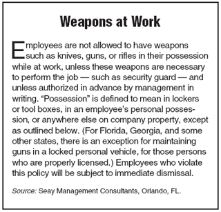 Weapons at Work
