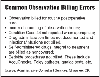 Common Observation Billing Errors