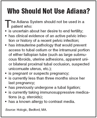 Who Should Not Use Adiana?