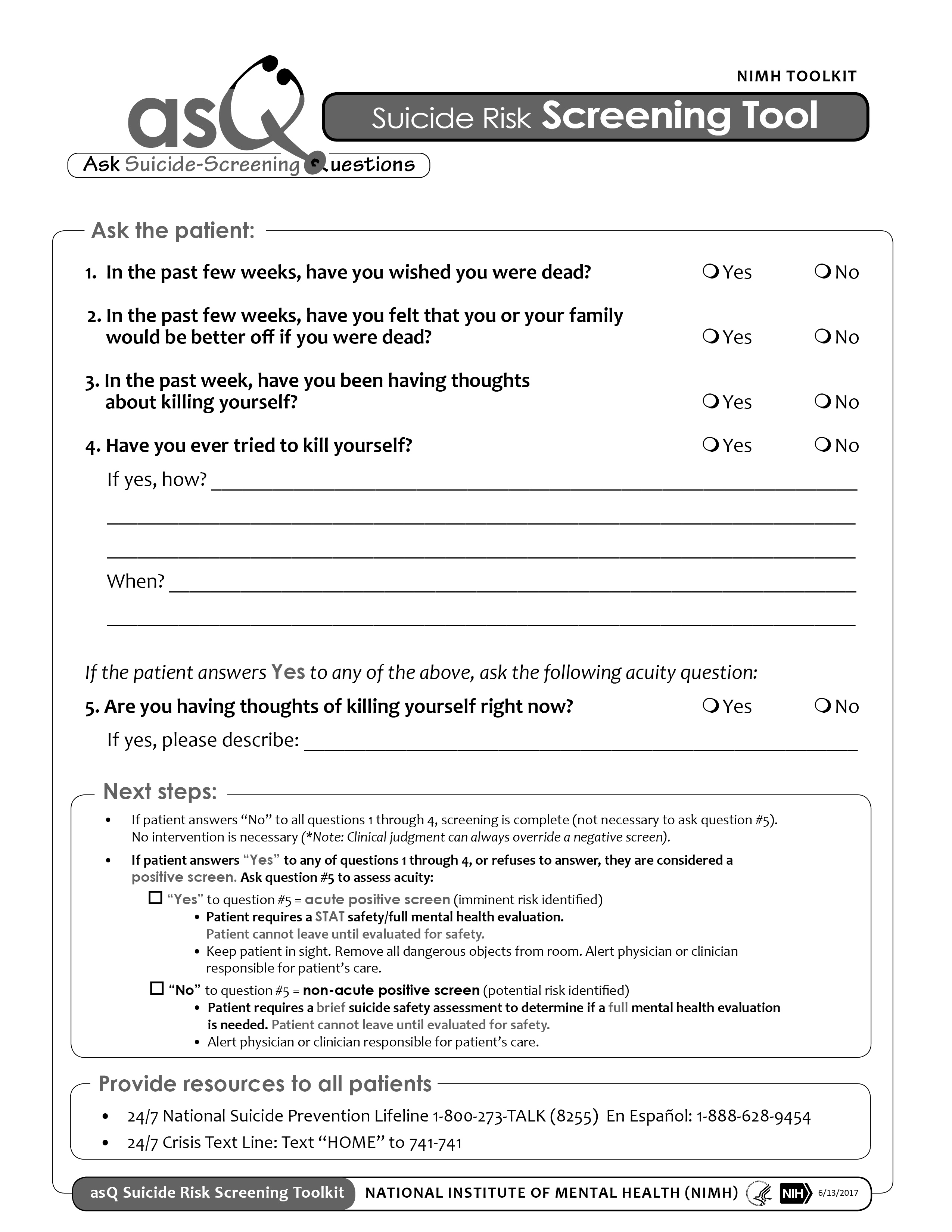 Ask Suicide-Screening Questions (ASQ)