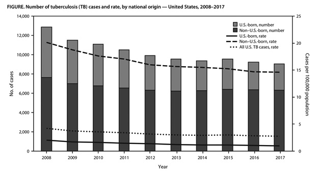 Number of tuberculosis cases and rate