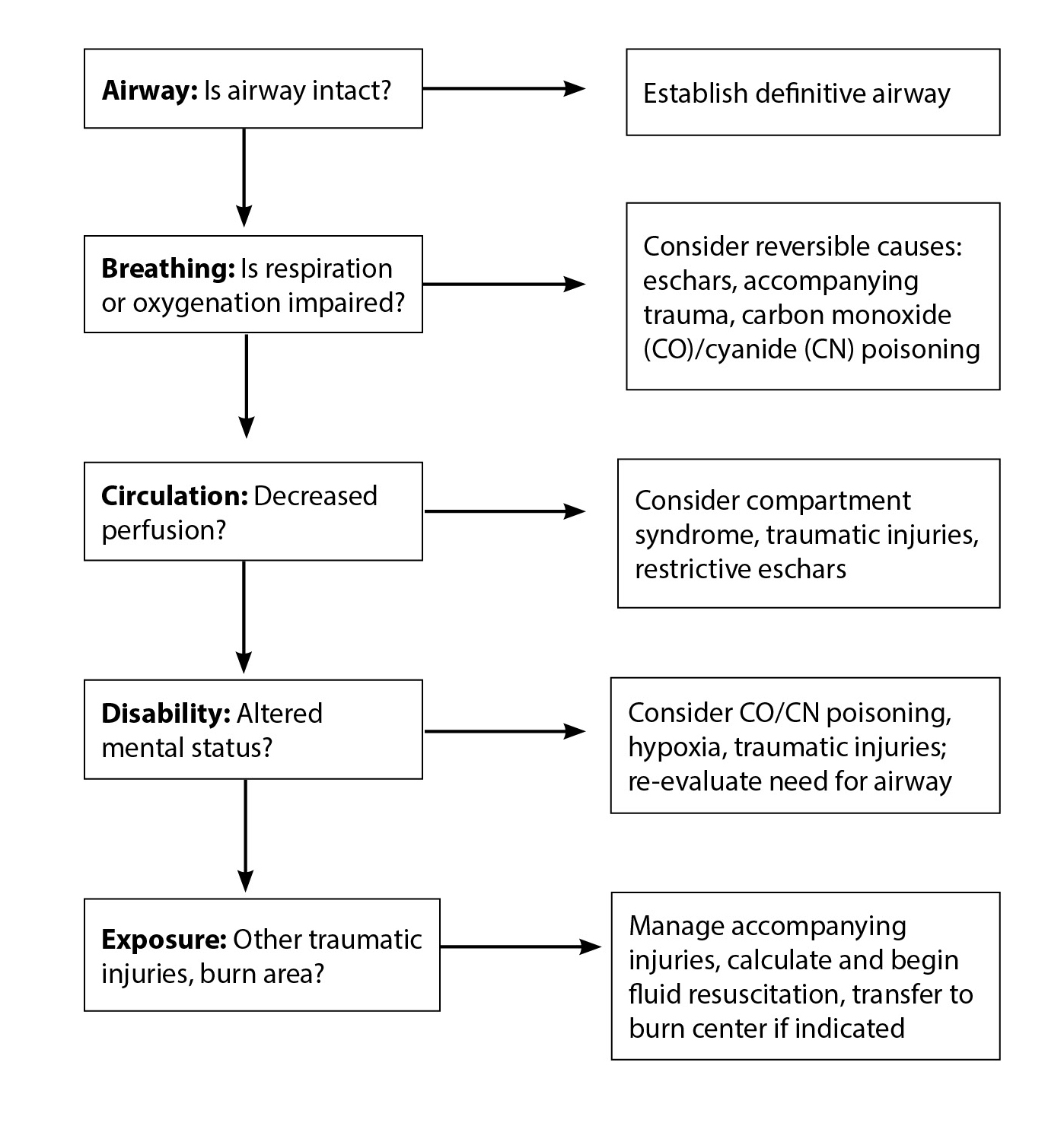 Initial management of burns